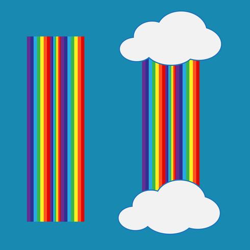 rainbow with cloud icon vector