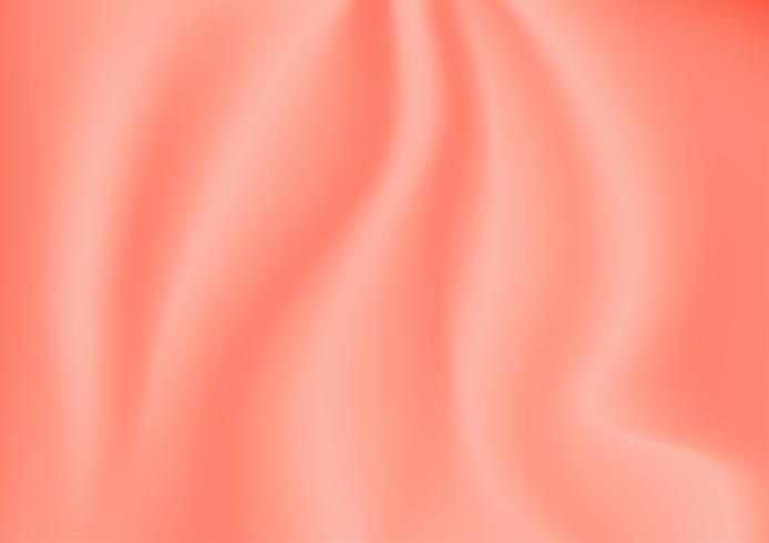 Abstract texture Background. Living Coral Satin Silk. Cloth Fabric Textile with Wavy Folds. Vector illustration.