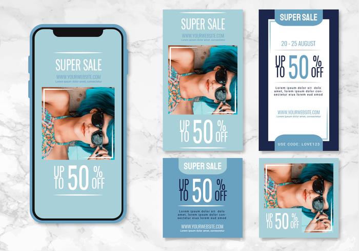 Vector Instagram Stories and Posts Templates