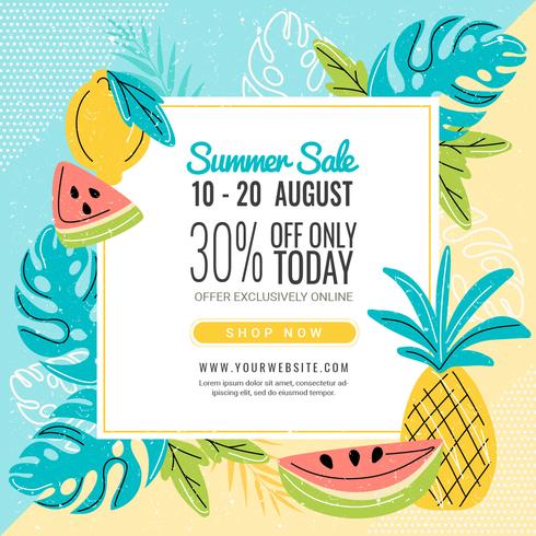 Vector Colorful Summer Banner Template