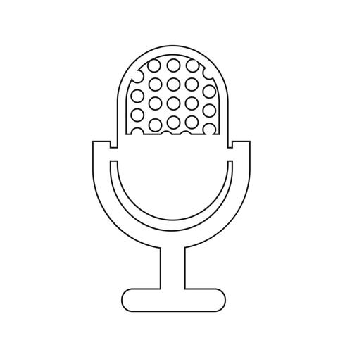 Sign of microphone icon vector