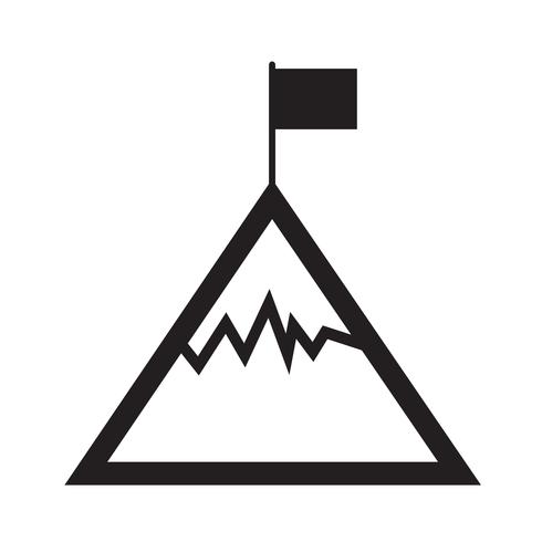 Icono de signo de montaña vector