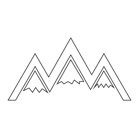 Sign of Mountain icon vector