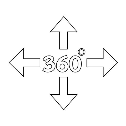 Icono de 360 grados vector