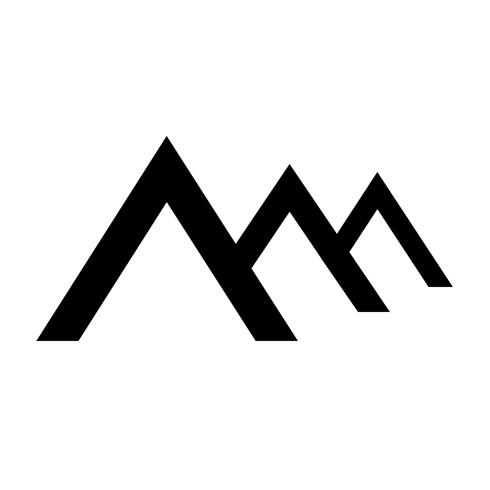 Sign of Mountain icon vector