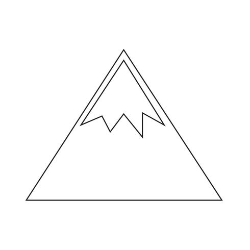 Icono de signo de montaña vector