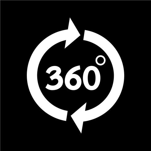 Icono de 360 grados vector