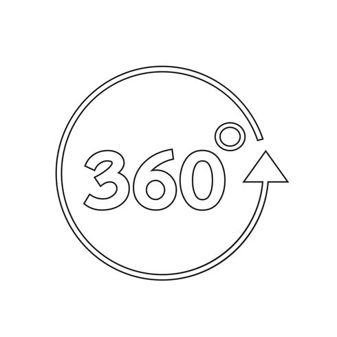 360 Degree icon vector