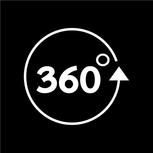 Icono de 360 grados vector