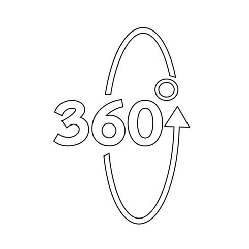 Icono de 360 grados vector