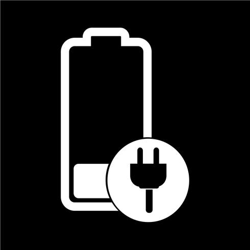 Icono de signo de batería vector