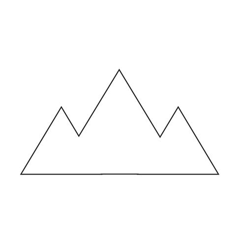 Sign of Mountain icon vector