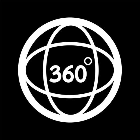 Icono de 360 grados vector