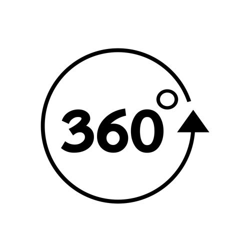 Icono de 360 grados vector