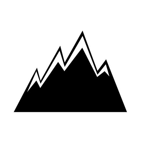 Signo de icono de montaña vector