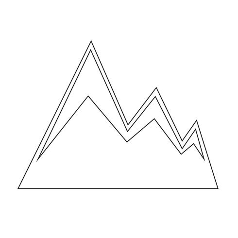 Signo de icono de montaña vector