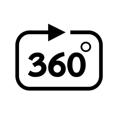 Icono de 360 grados vector