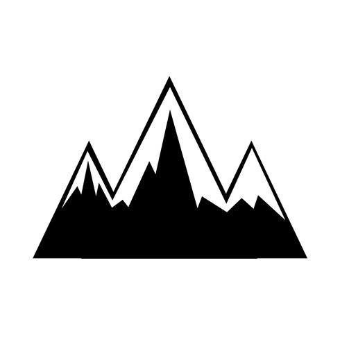 Icono de signo de montaña vector