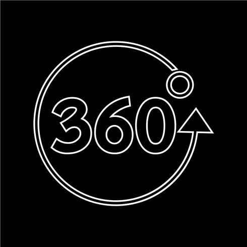 Icono de 360 grados vector