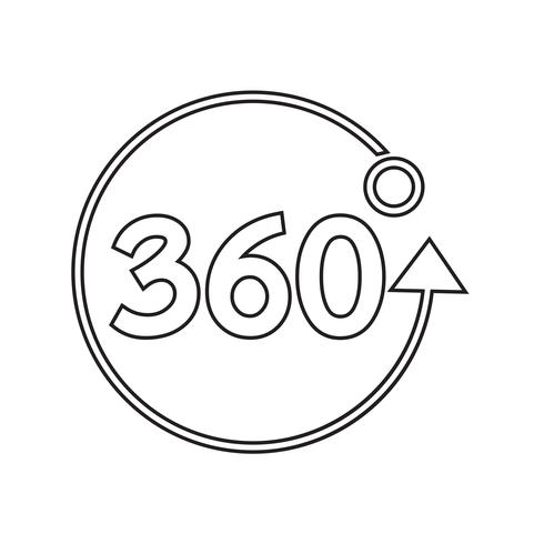 Icono de 360 grados vector