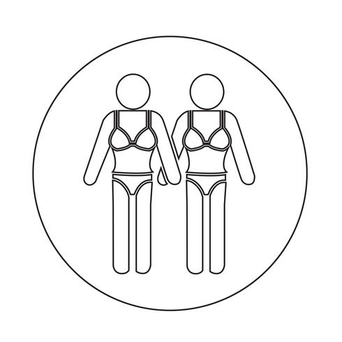 Swimming Suit People Icon vector