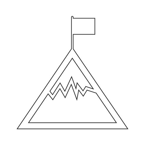 Icono de signo de montaña vector