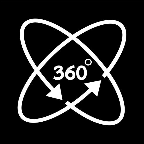 Icono de 360 grados vector