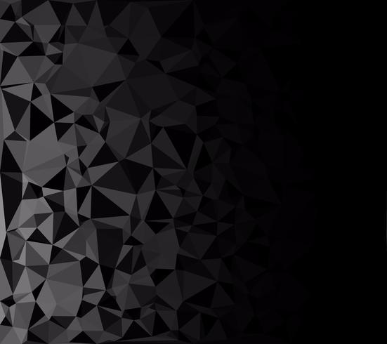 Fondo de mosaico poligonal negro, plantillas de diseño creativo vector