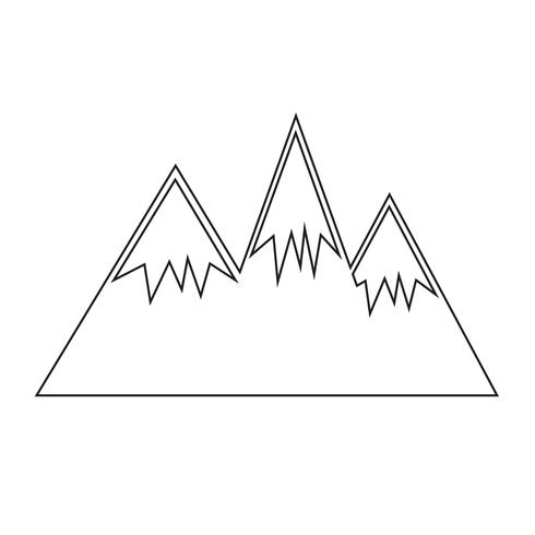 Signo de icono de montaña vector