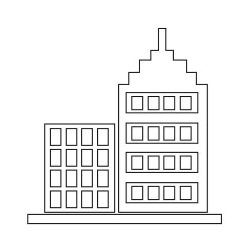 Sign of building icon vector