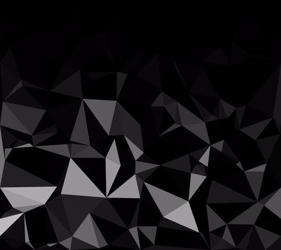 Fondo de mosaico poligonal negro, plantillas de diseño creativo vector