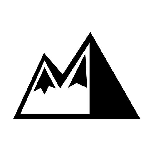 Icono de signo de montaña vector