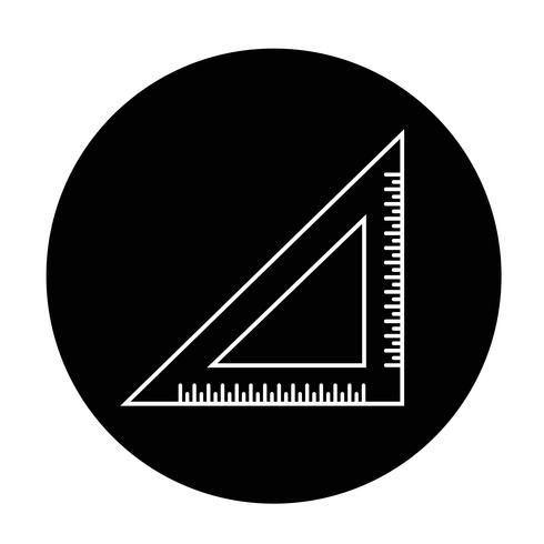 icono de regla triangular vector