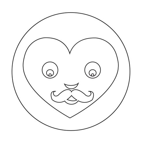 Icono de la emoción de la cara del corazón vector