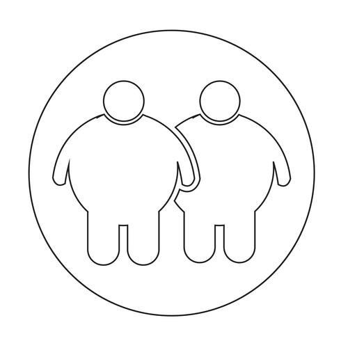 Icono de gente gorda vector