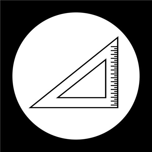 icono de regla triangular vector