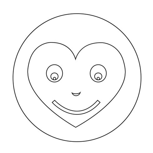 Heart Face Emotion Icon vector