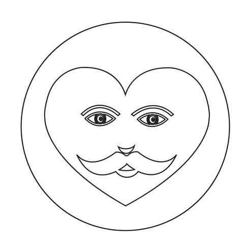 Icono de la emoción de la cara del corazón vector