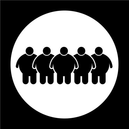 Fat People Icon vector