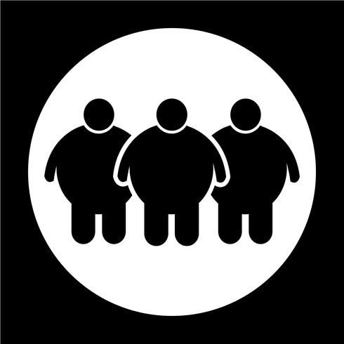 Icono de gente gorda vector