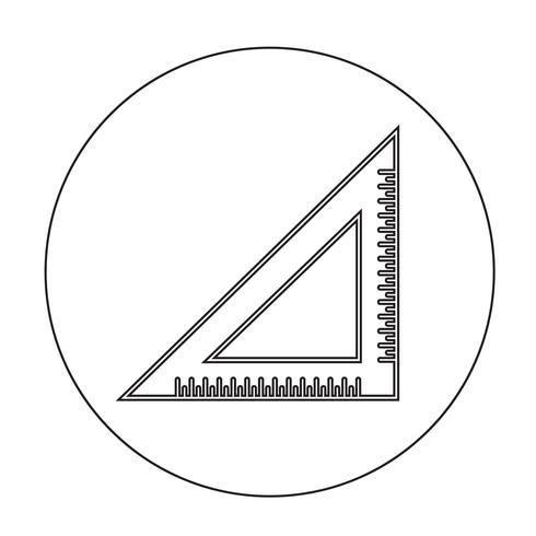 icono de regla triangular vector