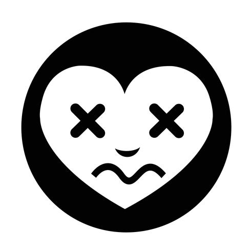 Icono de la emoción de la cara del corazón vector