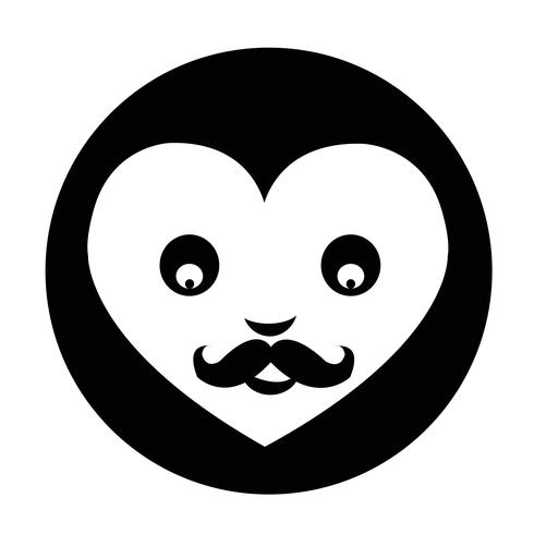 Heart Face Emotion Icon vector