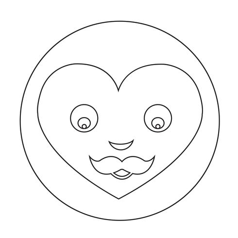 Icono de la emoción de la cara del corazón vector