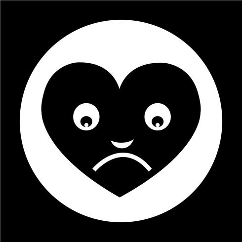 Heart Face Emotion Icon vector