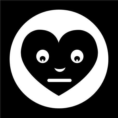 Heart Face Emotion Icon vector