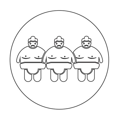 Icono de la gente de lucha de sumo vector