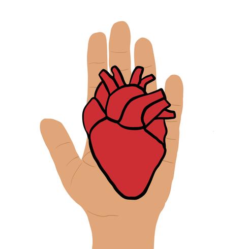 HAND WITH HEART vector
