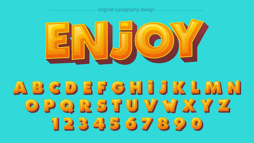 Cartoon Yellow Bold Typography vector