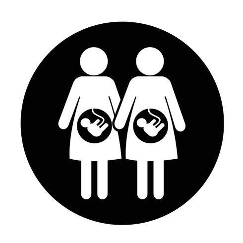 Pregnant woman icon vector